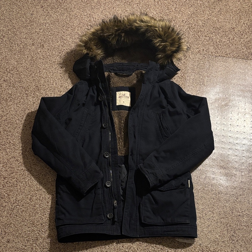 Hollister Jacket with Faux Fur Hood